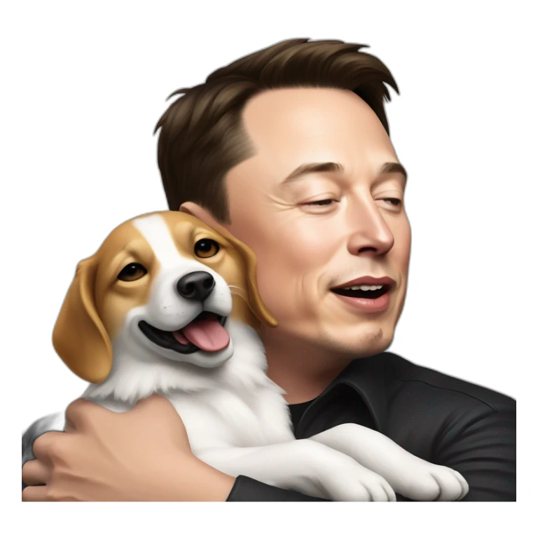 elon musk qui dort avec un chien sticker