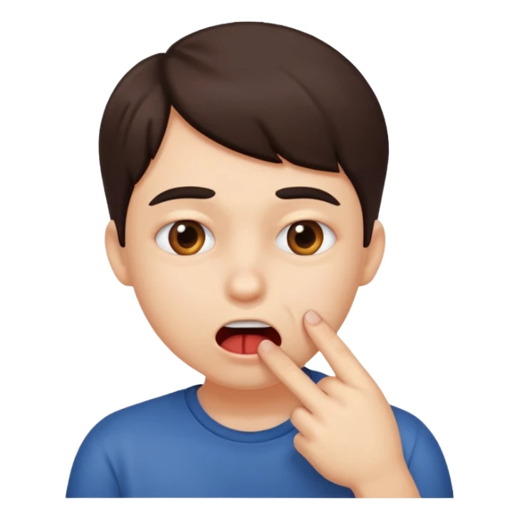 Una carita que se muerde el dedo sticker