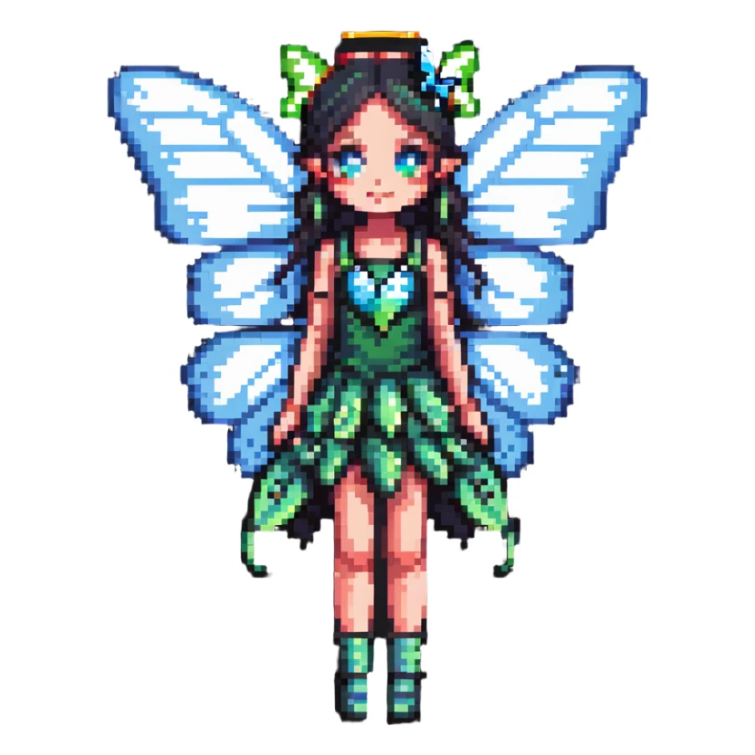 fairy with butterfly wings, vibrant colors sticker