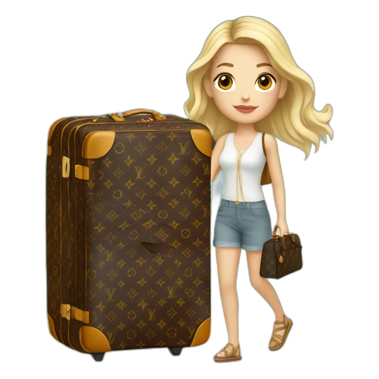 Travel white girl with louis vuitton bag sticker