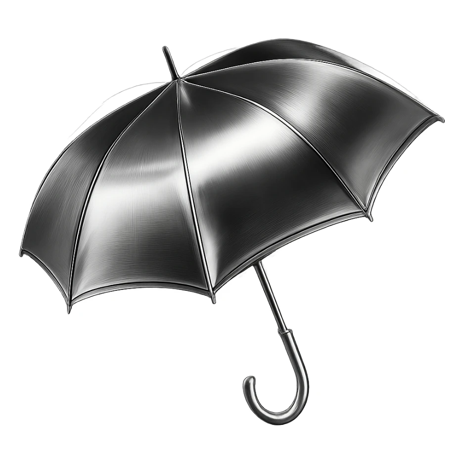 a transparent umbrella with burgundy trim sticker