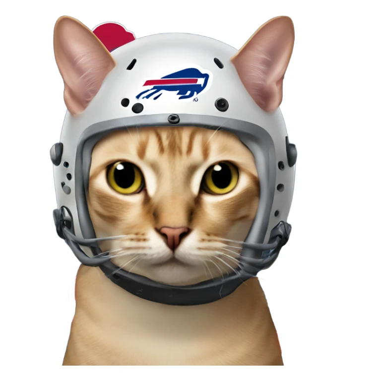 buffalo bills helmet on hairless cat sticker