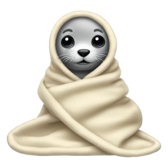 Baby seal in a blanket sticker