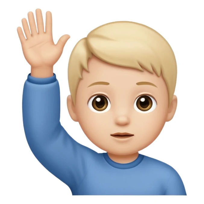 Baby raising hand sticker