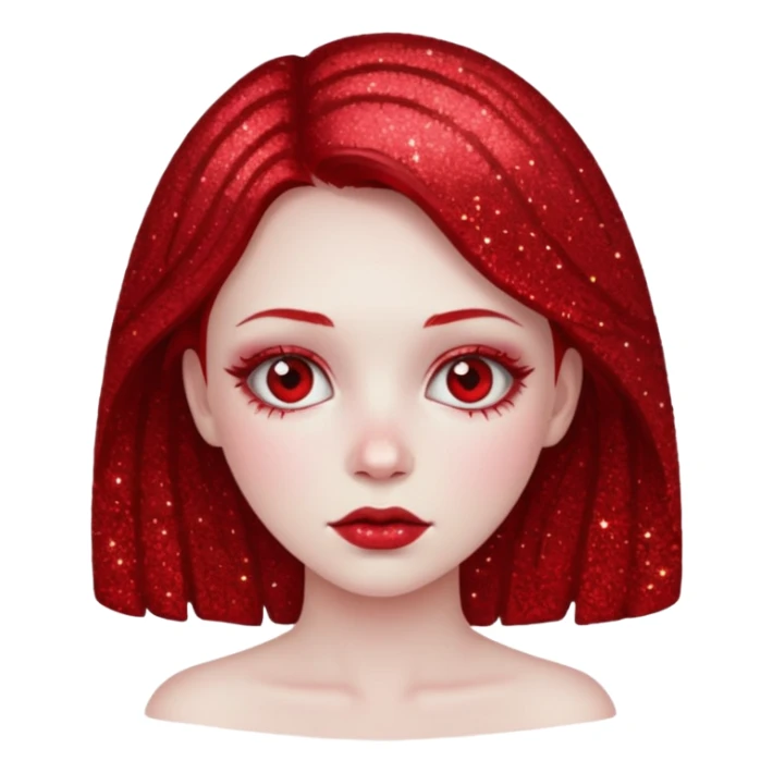 red glitter girl dead sticker
