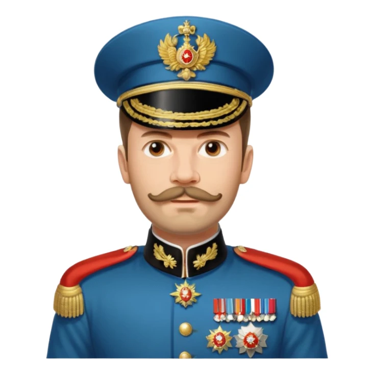 Nicholas II, Russian tsar, ornate military dress, no hat sticker