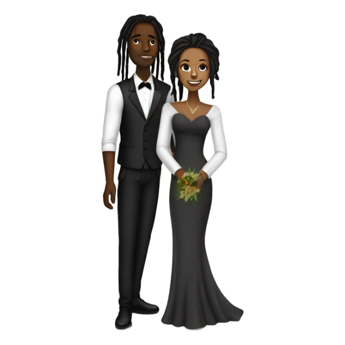 black man with dreads wedding groom  sticker