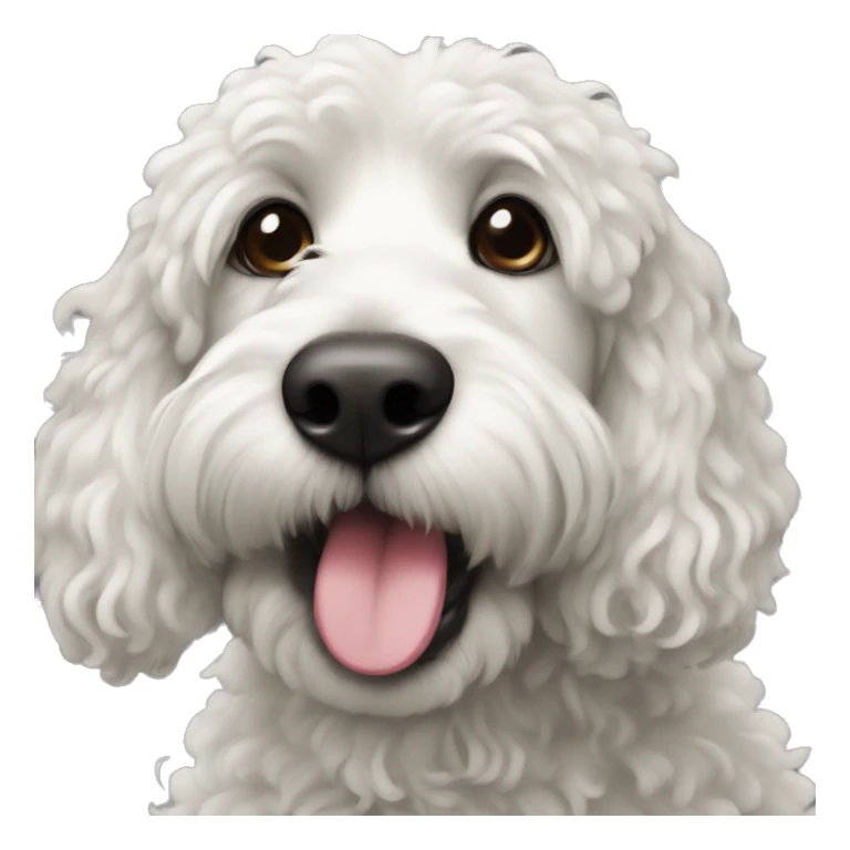 Bernadoodle black with crème white near mouth sticker