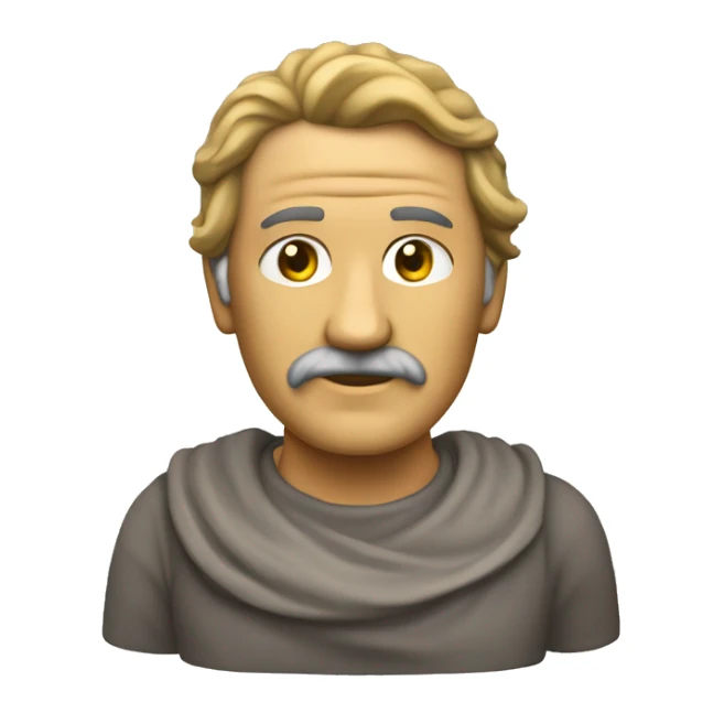 crea a seneca el filosofo como una estatua solo su cabeza sticker