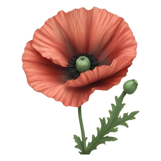 Victorian poppy flowers  sticker