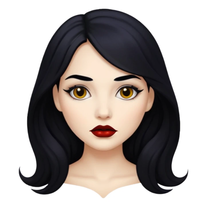 woman with black colored lips sticker
