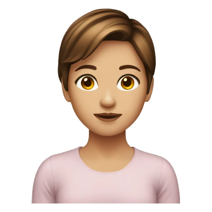 short brown hair girl sticker