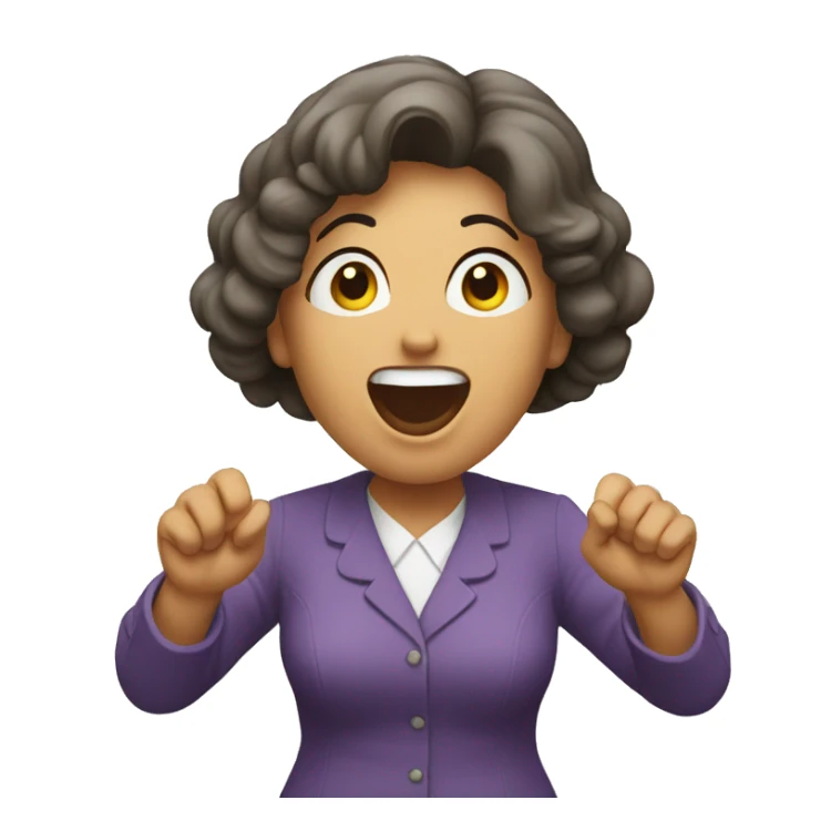 A lady Shouting amen with hands raised high sticker