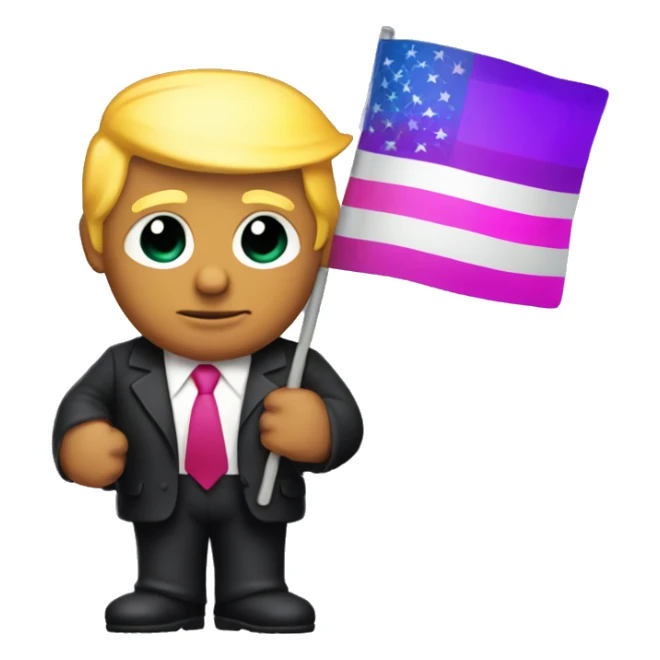 Donald trump realistic holding gay pride flag sticker
