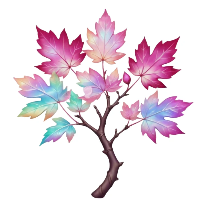 Multicolored sparkly maple marble Sakura shiny ethereal pastel iridescent light pale cute adorable pretty feminine elegant realistic floral exotic Falvie-Fionbri-fursona, full body sticker