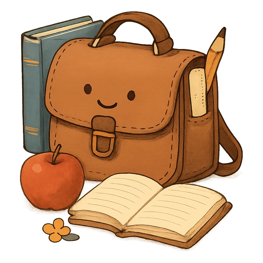 bitte etwas, was die schule repräsentiert und es soll cute sein ohne hintergrund sticker