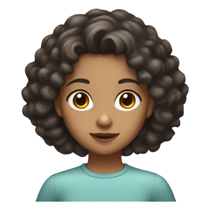 girl with dark curly hair and brown eyes  sticker