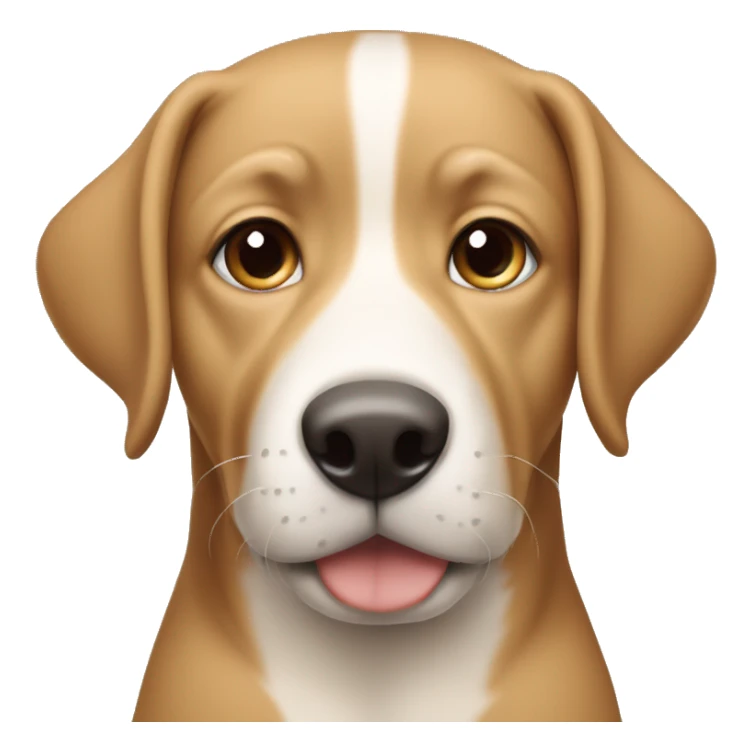 Tan dog with white stripe down face and nose with blue eyes sticker