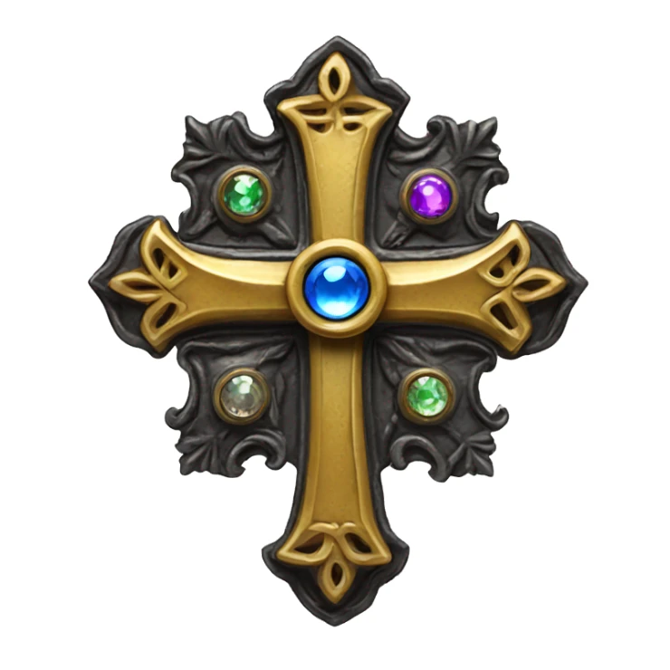 gothic symmetrical relic cross with jewel sticker