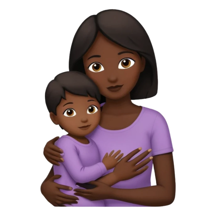 mother and child silhouettes embraced by hands sticker