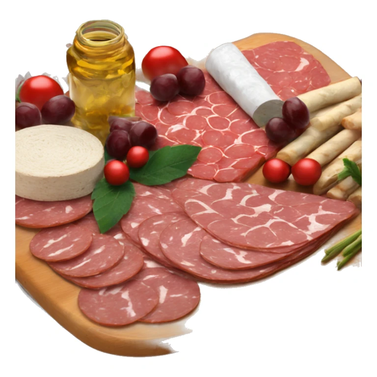 Charcuterie board with salami roses and holiday themed sticker