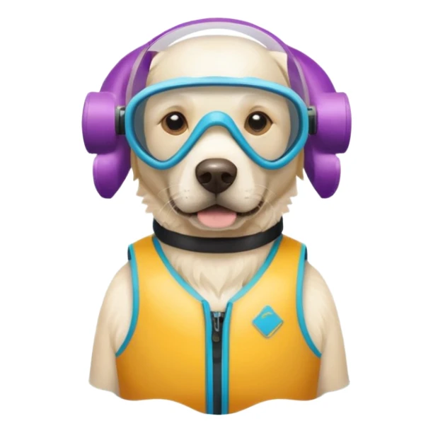 White labrador with snorkel and and swimmers vest sticker
