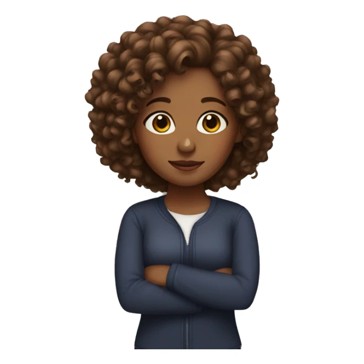 Brown girl with curly hair sticker