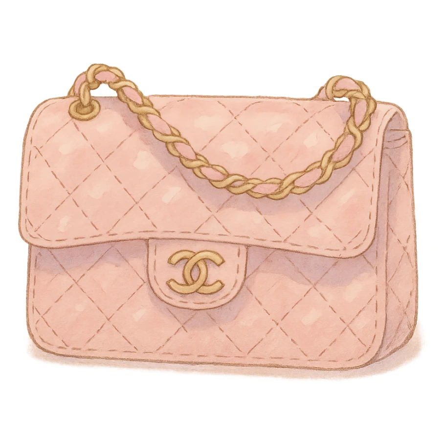 pink Chanel purse, dreamy and elegant sticker