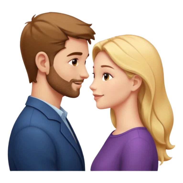 couple in love talking in profile sticker