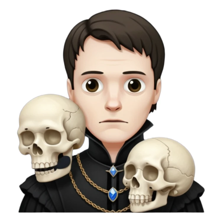 Hamlet holding skUll sticker