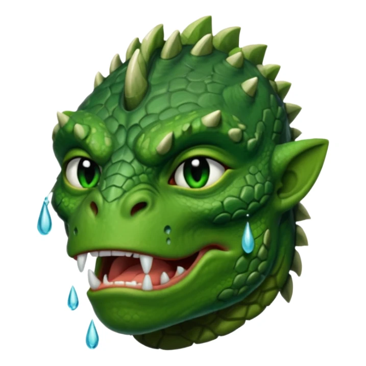 argonian warrior crying with tears sticker