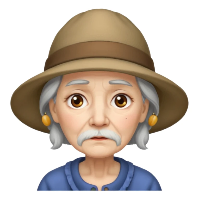 sad old women with hats with bearded sticker