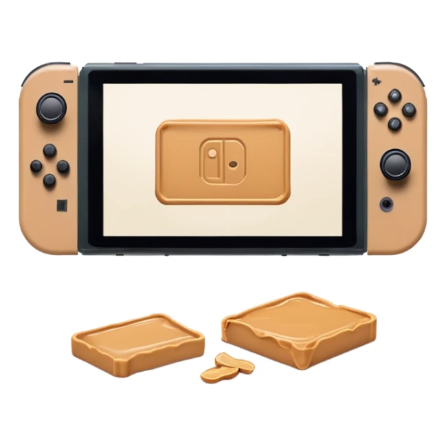 A Nintendo switch made out of peanut butter sticker