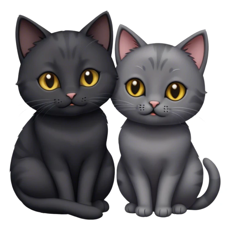 A gray cat and a black cat are in love sticker