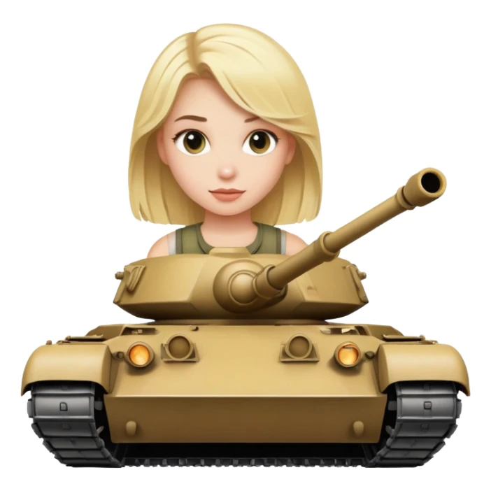 a blond girl on the tank  sticker