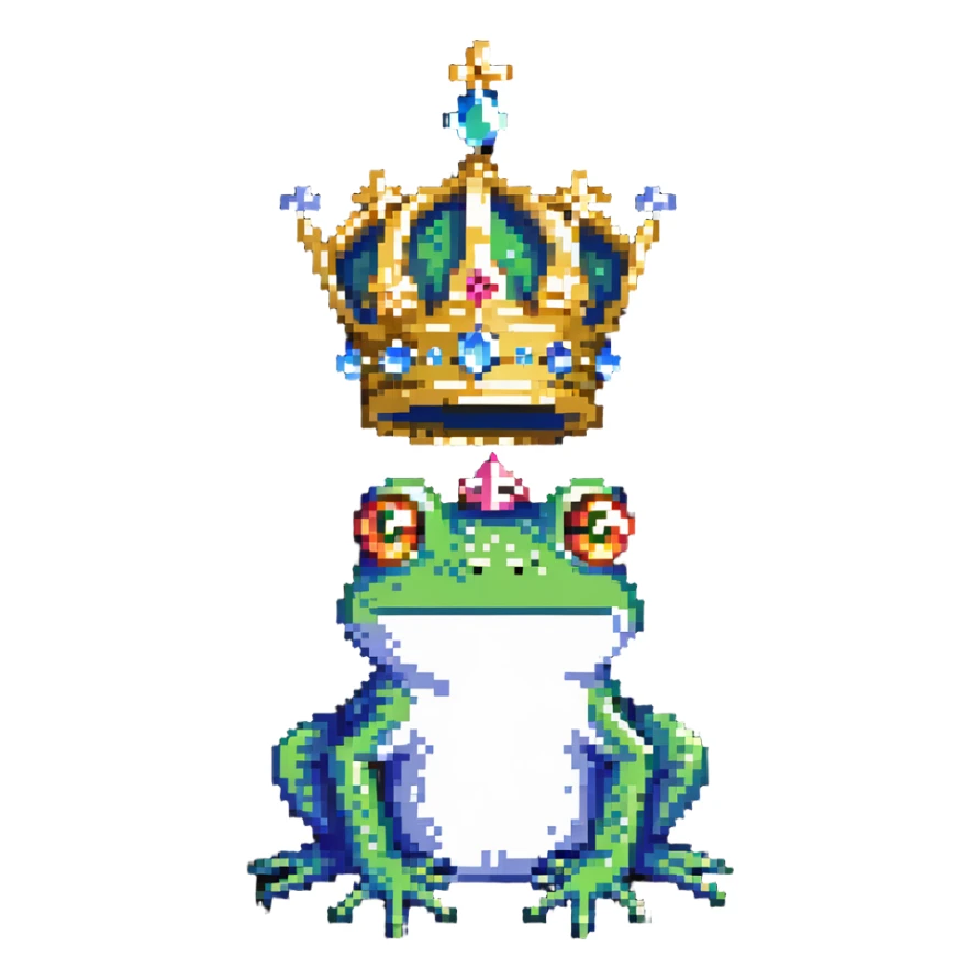 royal frog with jeweled crown sticker