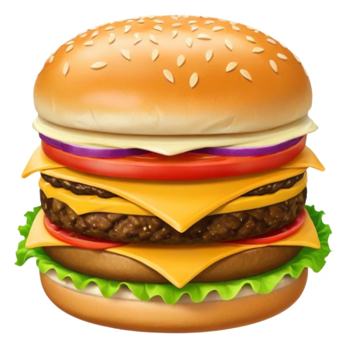 cheeseburger with ketchup, onion, tomato, lettuce, and mayo sticker