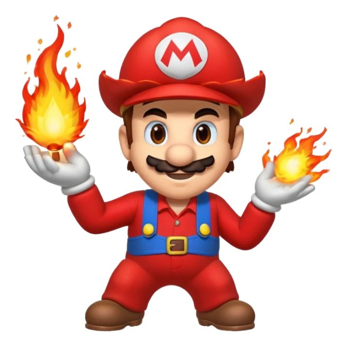 Fire flower power Mario throwing a fireball at the screen sticker
