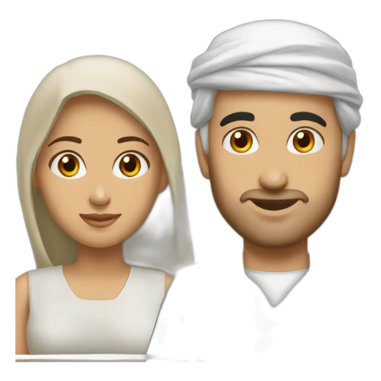 white man arab girl couple sticker