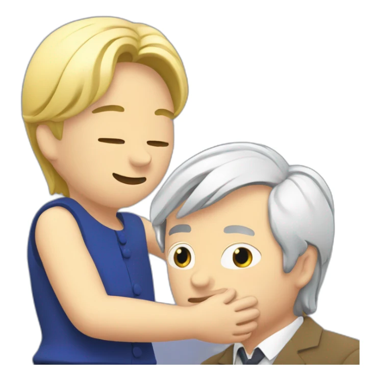 Le Pen et melanchon qui font un calin sticker