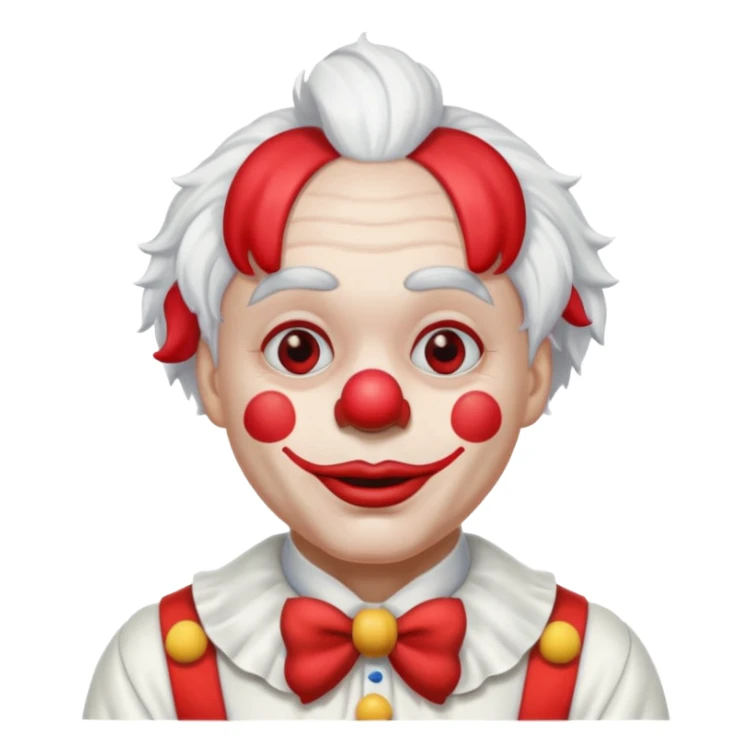 clown with white hair and white clothes sticker