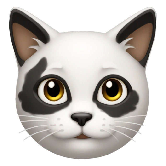 Gato frajola, branco e preto, fofo, apaixonado sticker