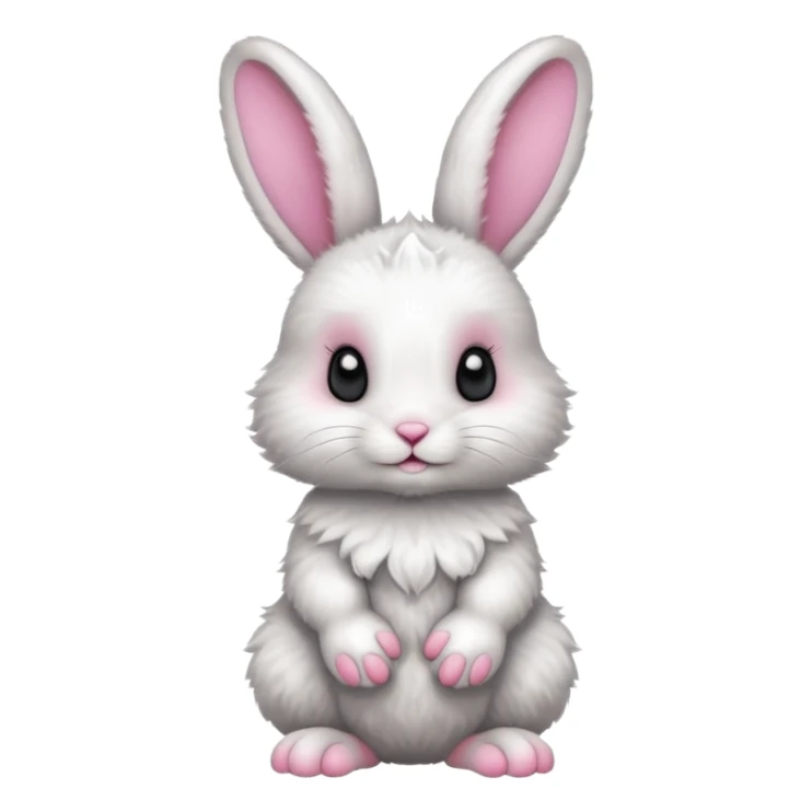 a white and black baby rabbit staying on its legs sticker