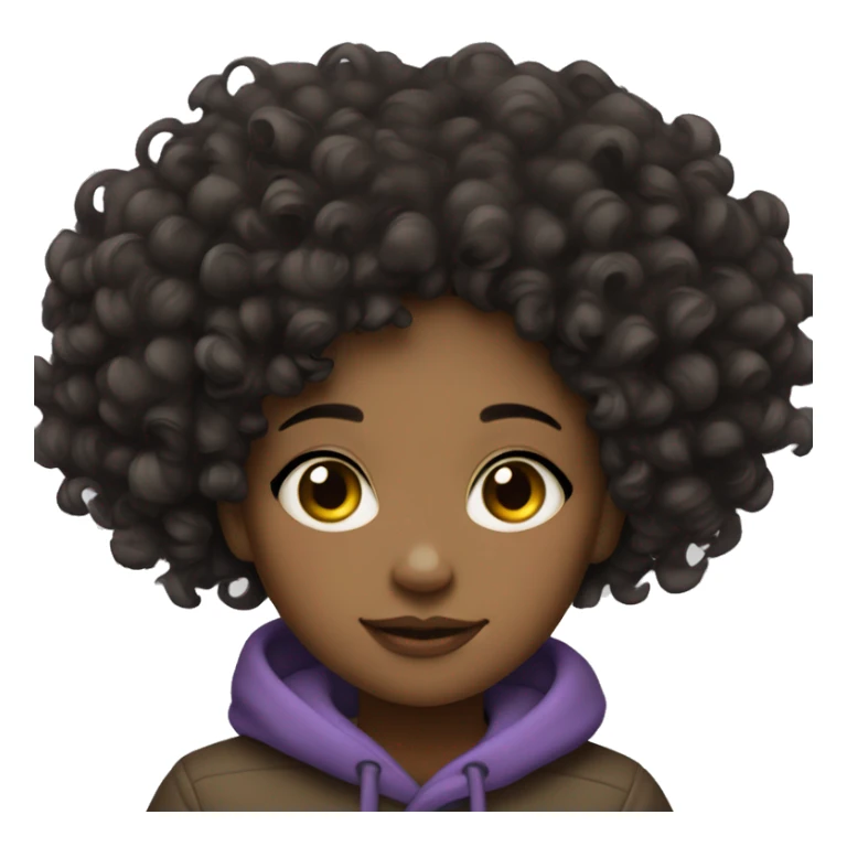 Cozy Black light skinned girl with curly natural hair  sticker