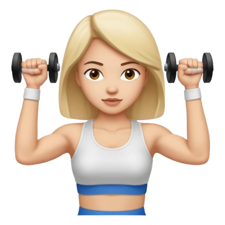 girl working out arms with a shirt on  sticker