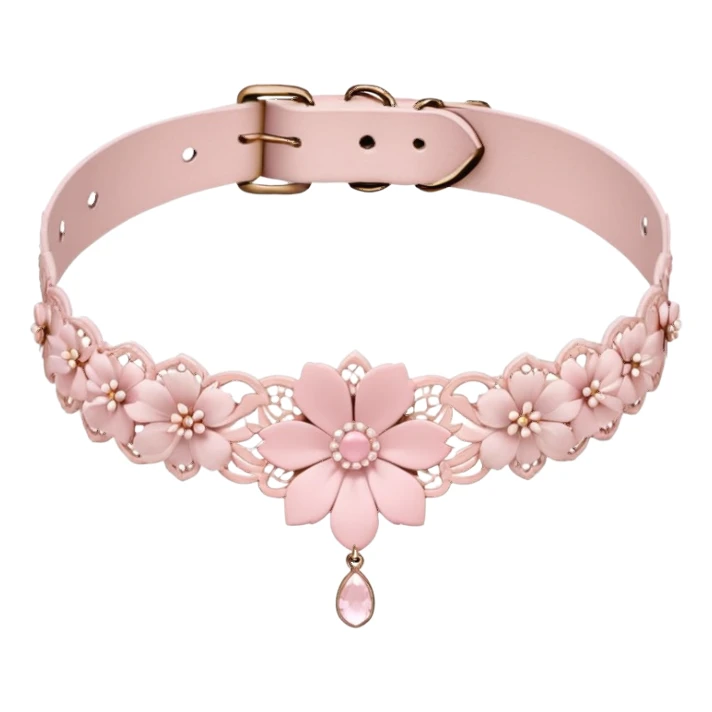 Pastel pink Lolita Sakura flower choker sticker