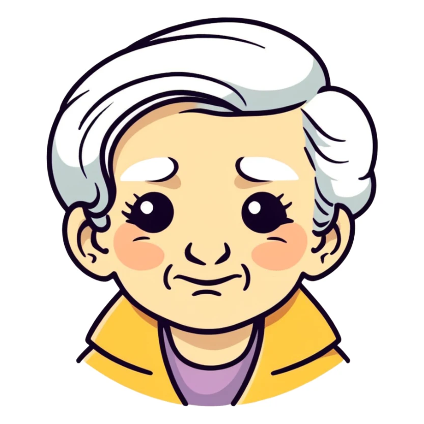 Old woman with blonde hair  sticker