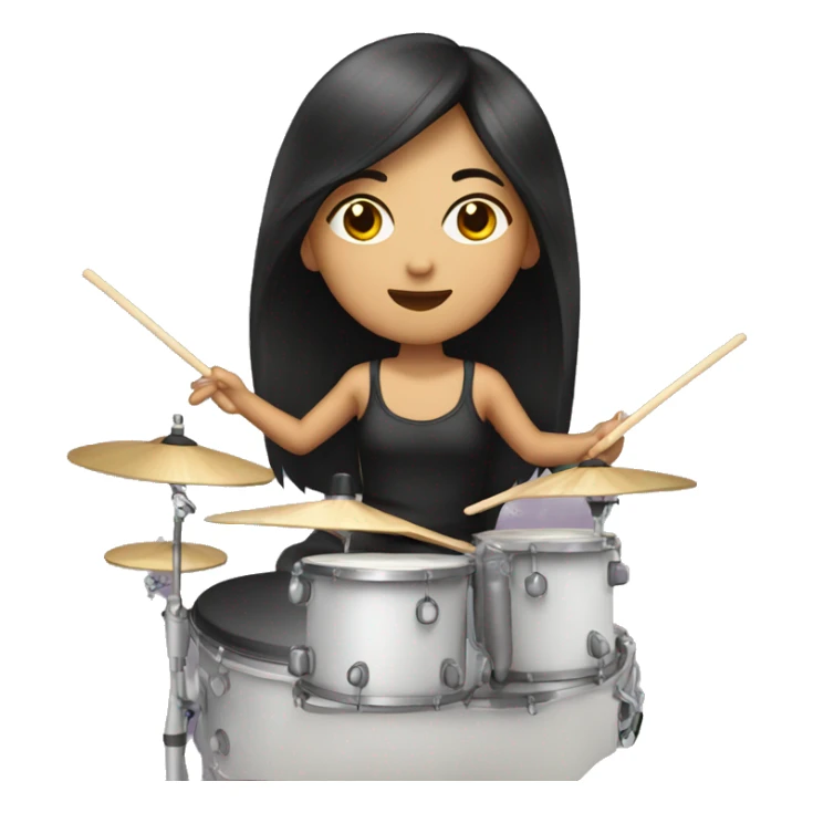asian girl on drums sticker