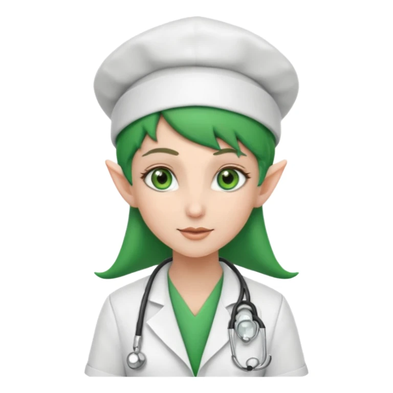 Elf Doctor with Nurse hat sticker