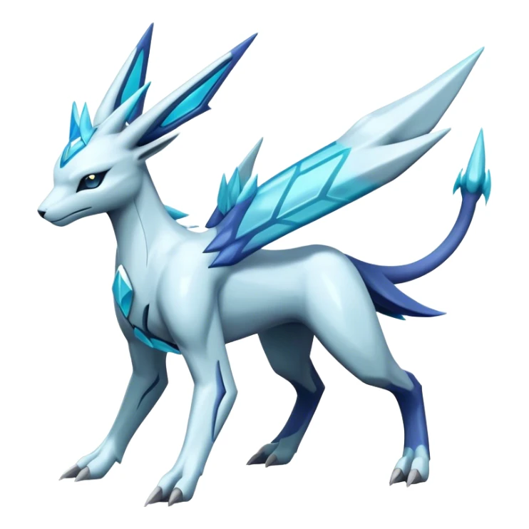 Futuristic dialga-suicune-Glaceon-hybrid, full body  sticker